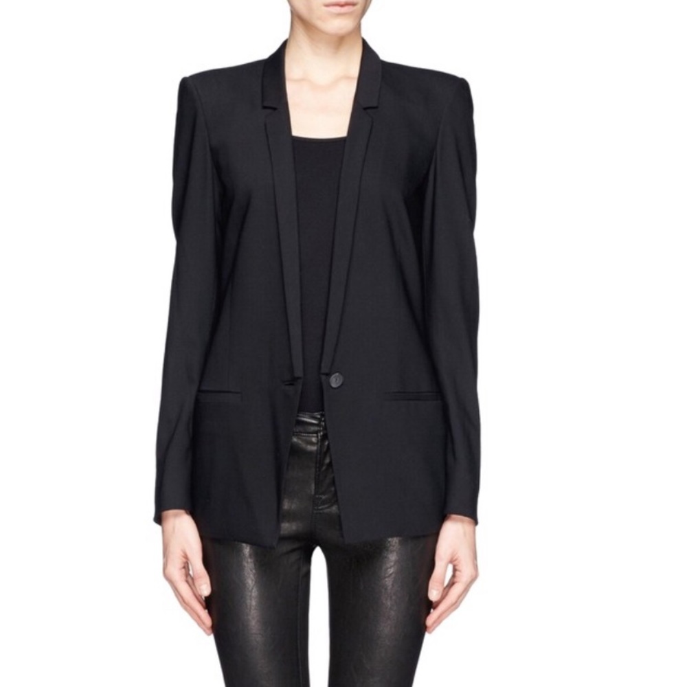 Helmut Lang Black Le Smoking Wool Tuxedo Blazer